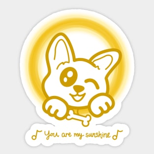 Sunshine Corgi Sticker